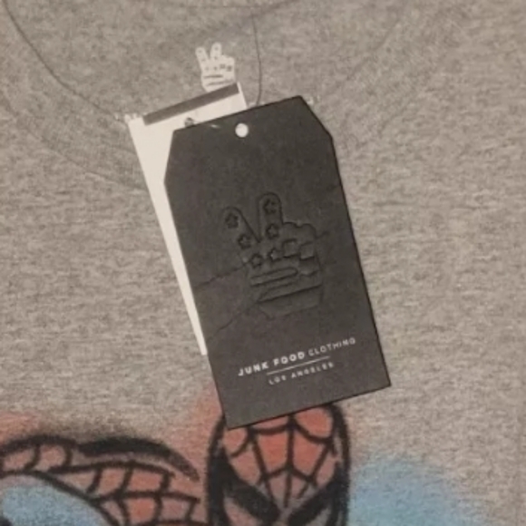 Adult Gray Marvel Comic Superhero Junk Food Spider-Man Be Amazing T-Shirt Tee SM - Picture 2 of 2